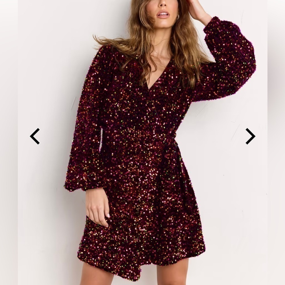 Ny & Company Long Sleeve Velvet Mini Dress
